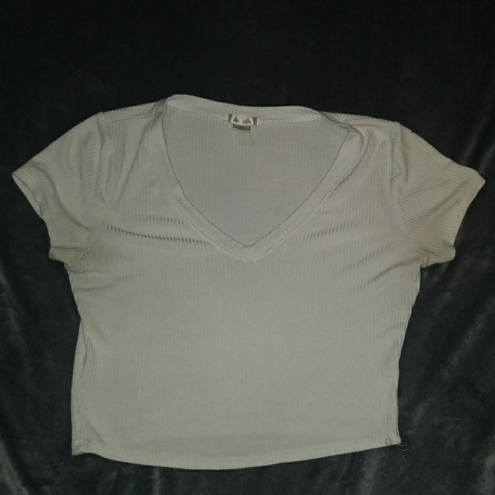 White cropped shirt